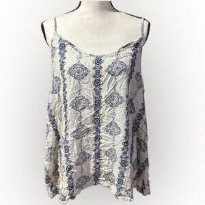 Elegant Blue and White Camisole Top